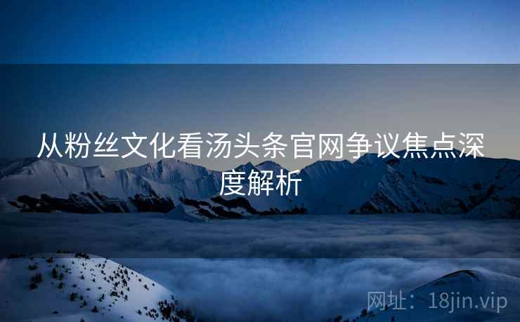 从粉丝文化看汤头条官网争议焦点深度解析
