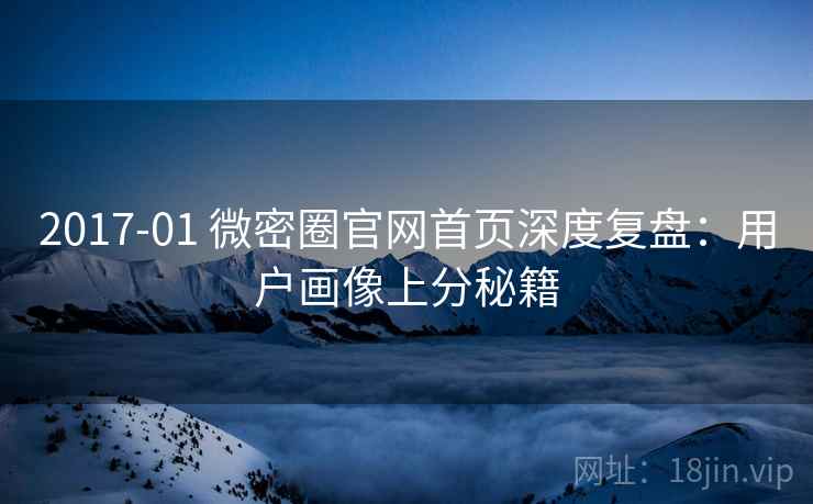 2017-01 微密圈官网首页深度复盘：用户画像上分秘籍