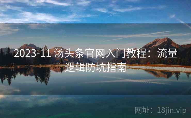 2023-11 汤头条官网入门教程：流量逻辑防坑指南